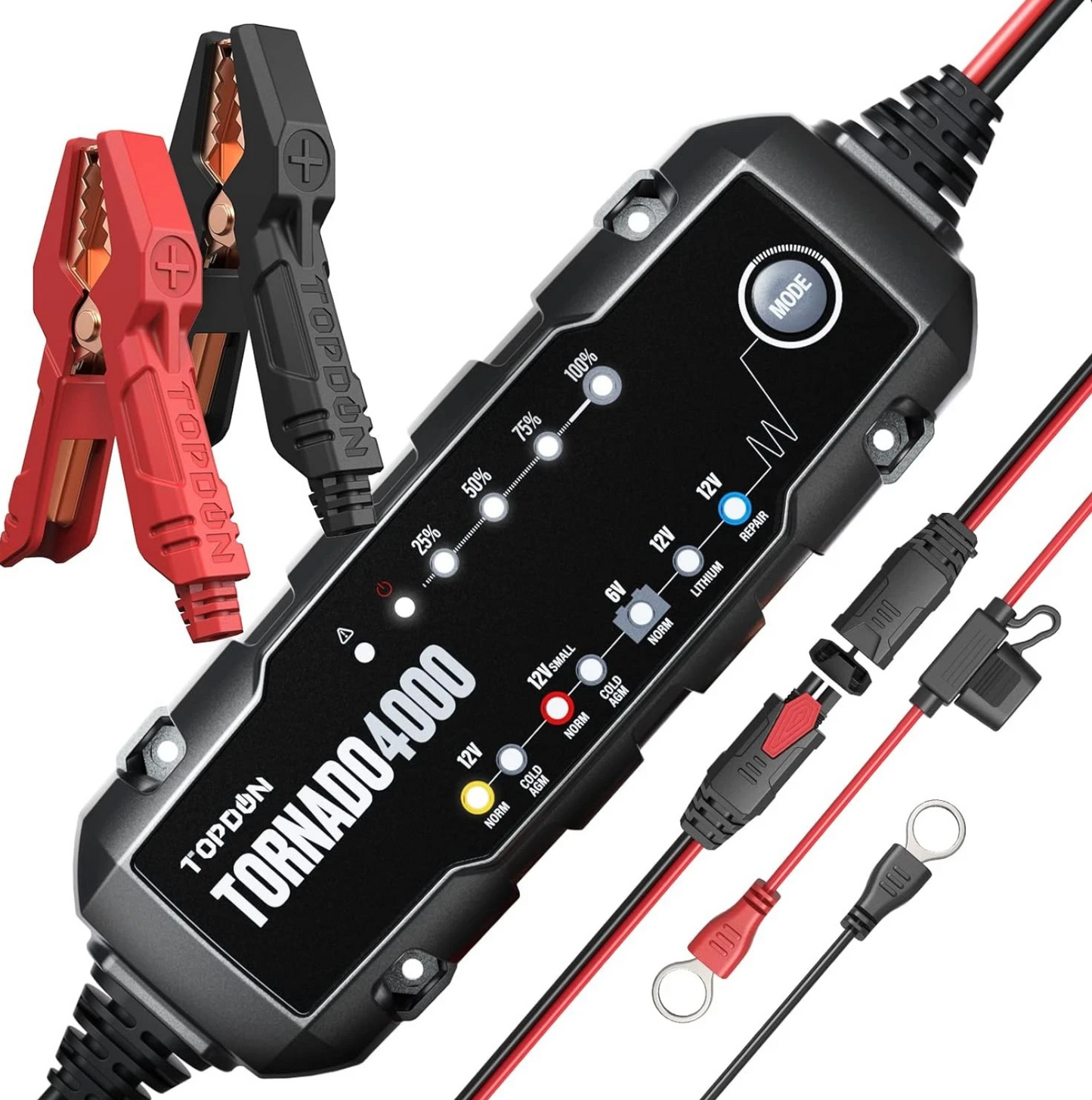 Caricabatteria e mantenitore TOPDON T4000 6V 12V 4A con 8 modalità