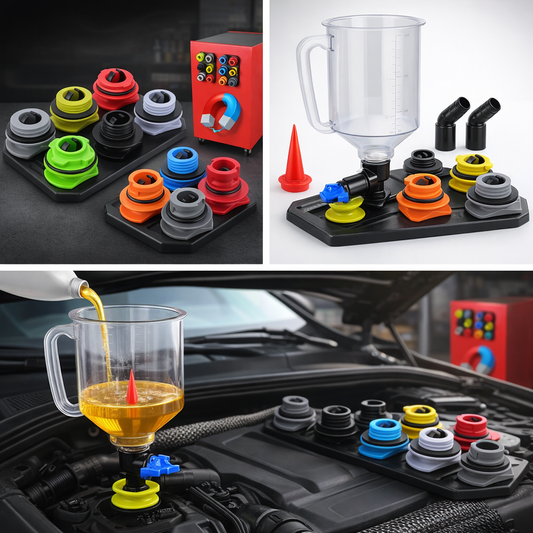 Kit Imbuto Olio Motore con Adattatori Universali – Riempimento Facile e Senza Perdite