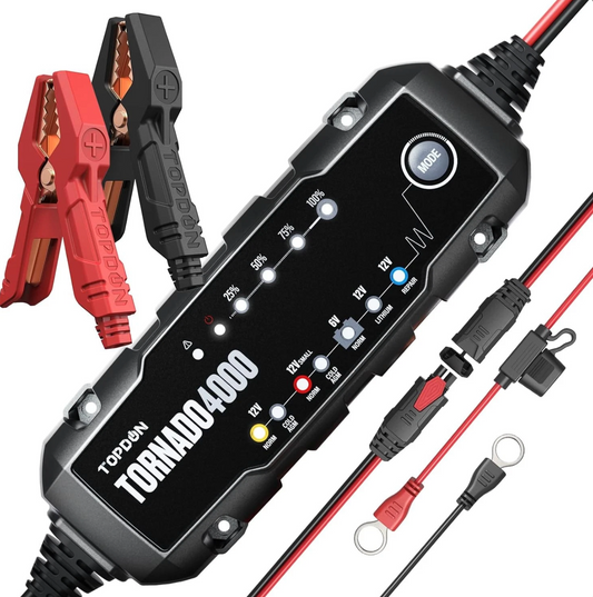 Caricabatteria e mantenitore TOPDON T4000 6V 12V 4A con 8 modalità